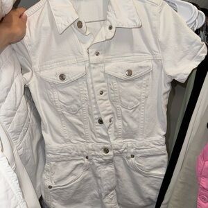 Zara White Utility Jacket with Defined Waist